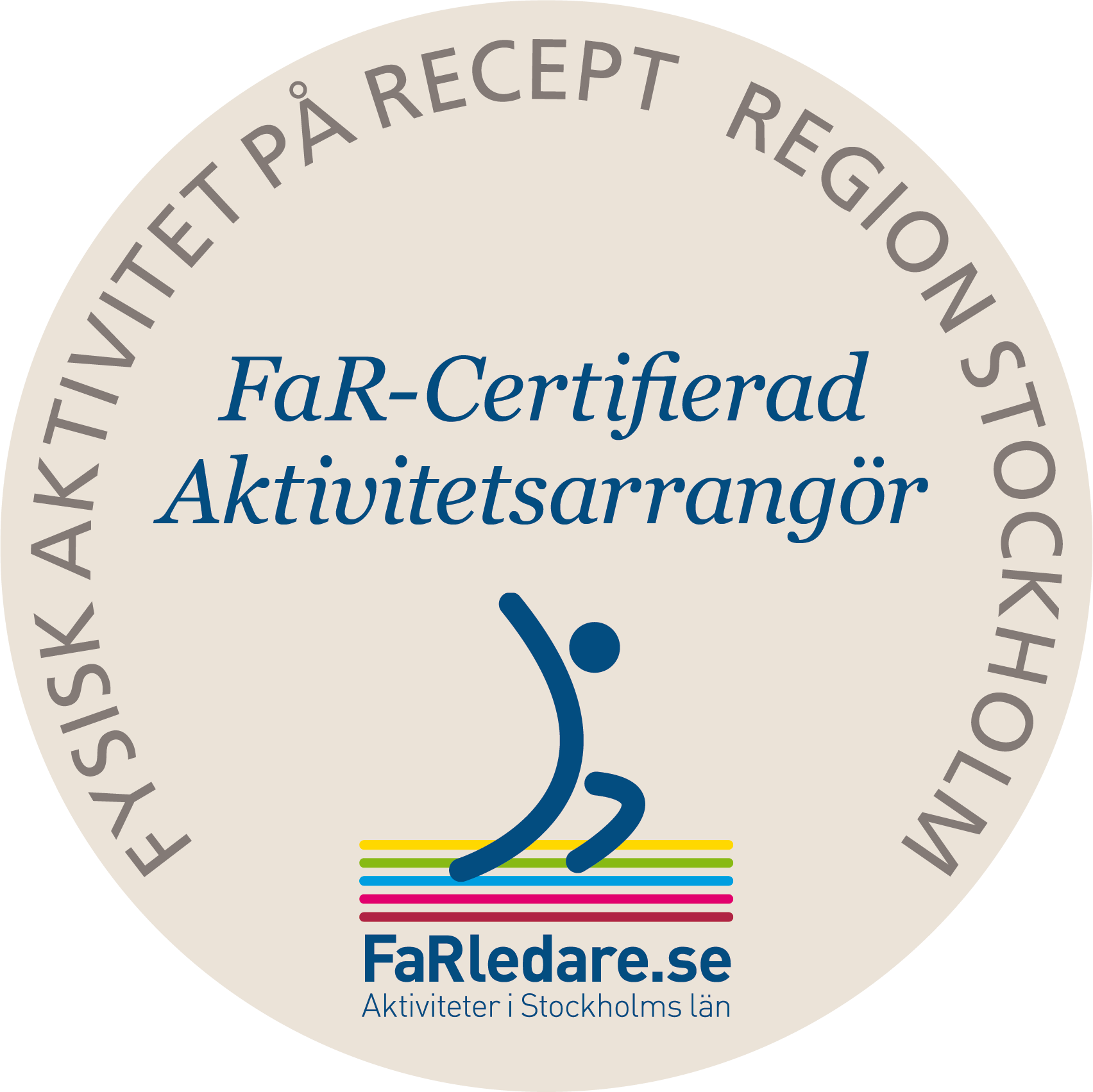 Sigill: FaR-certifierad aktivitetsarrangör — Fysisk aktivitet på recept, Region Stockholm