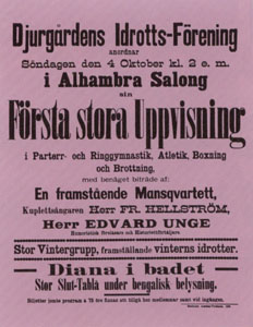 Affisch från boxningsuppvisningen 1898.