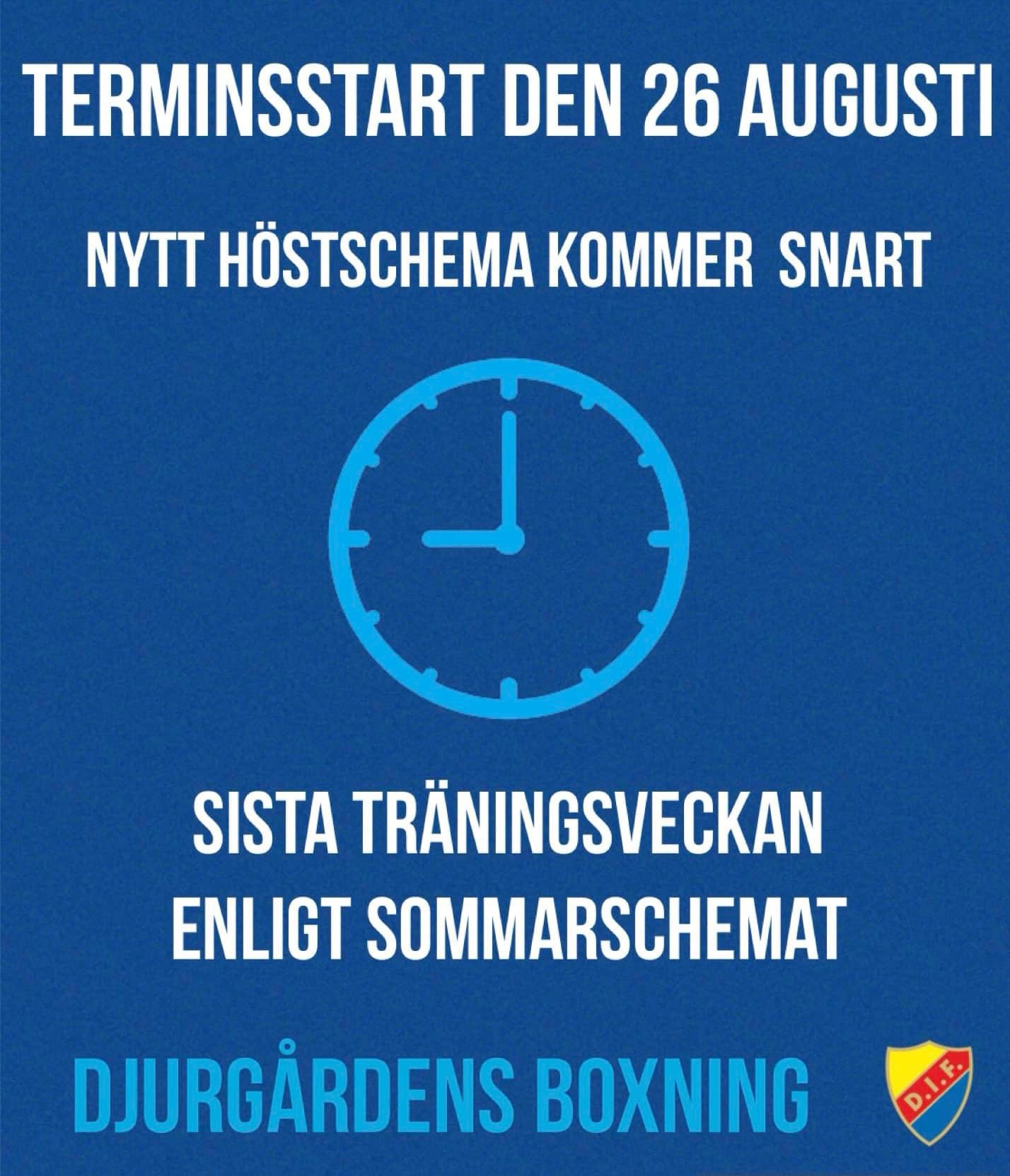 Snart kommer höstschemat